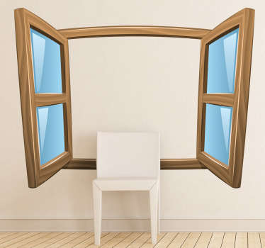 Open Window Cartoon Sticker - TenStickers