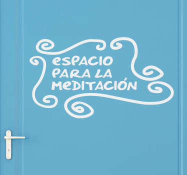 Vinilo para puerta lavabo espacio meditación - TenVinilo