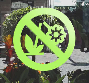 No Picking Flowers Sign Sticker - TenStickers