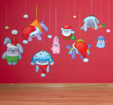 Sticker mural suspensions de Noël - TenStickers