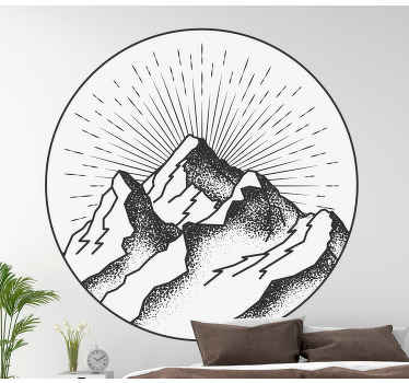 Draw of a mountain nature wall sticker - TenStickers