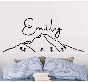 Wandtattoo Natur Silhouette berg mit Namen - TenStickers