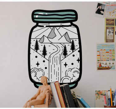 Silhouette mountain in a can nature sticker - TenStickers