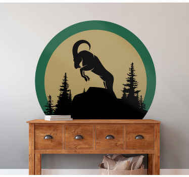 Mountain goat on mountain nature wall sticker - TenStickers