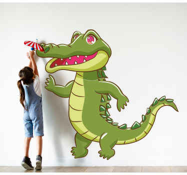 Muurstickers dieren Happy cartoon krokodil - TenStickers