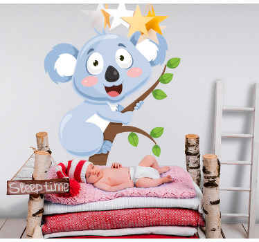 귀여운 등산 코알라 만화 동물 벽 스티커 - TenStickers