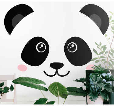 Happy panda face illustration sticker - TenStickers