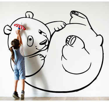 Fedt sjovt panda illustration klistermærke - TenStickers