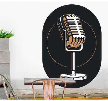 Autocolantes para quarto infantil Silhueta do microfone - TenStickers