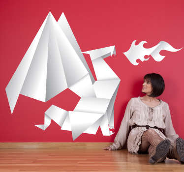 Sticker kinderkamer draak origami - TenStickers