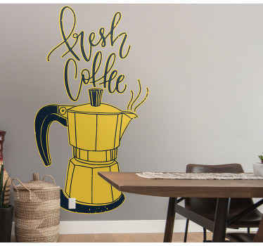 Wandtattoo Küche eleganter moka mit kaffeetext - TenStickers