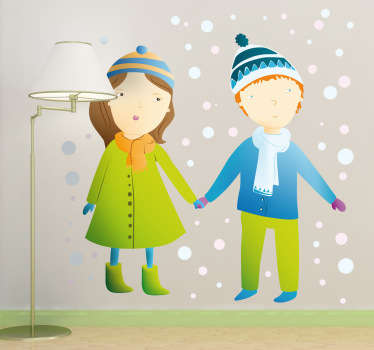 Muursticker Kinderen Winterdag - TenStickers