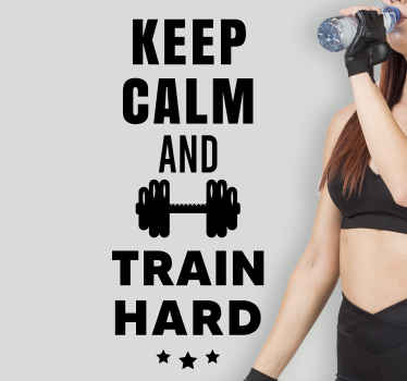 Train hard text  wall sticker - TenStickers