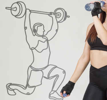 Bodybuilder uteži silhueta stenska nalepka - TenStickers