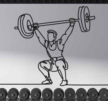 Weight lifting silhouette wall sticker - TenStickers