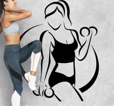 Autocolantes de outros desportos Garota delicada com pesos - TenStickers