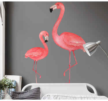 Big and small flamingos bird wall sticker - TenStickers