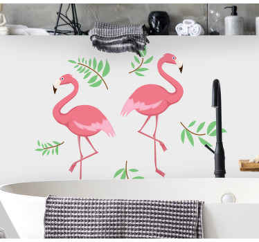 Autocolantes decorativos de pássaros e aves Silhueta rosa de flam - TenStickers