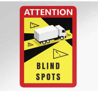 Attention blind spots in English vinyl sign - TenStickers