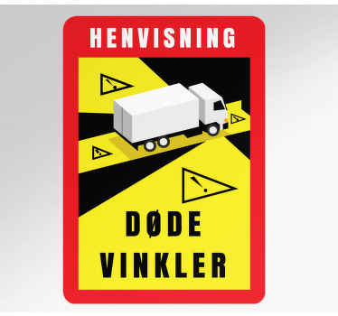 Opmærksomhedsdøde vinkler i dansk klistermærke - TenStickers