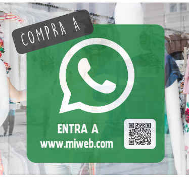 Vinilo escaparate Sitio web de whatsapp personalizable - TenVinilo