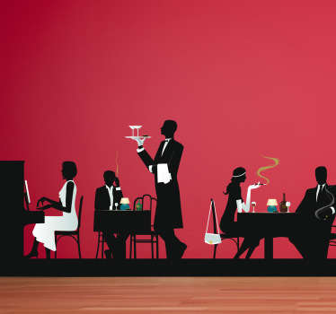 Wandtattoo Restaurant Szene - TenStickers