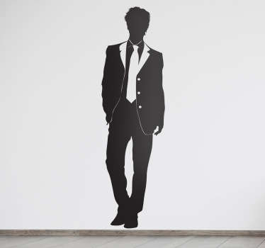 Guy in Suit Fashion Sticker - TenStickers