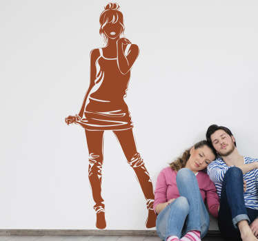 Young Elegant Lady Fashion Sticker - TenStickers