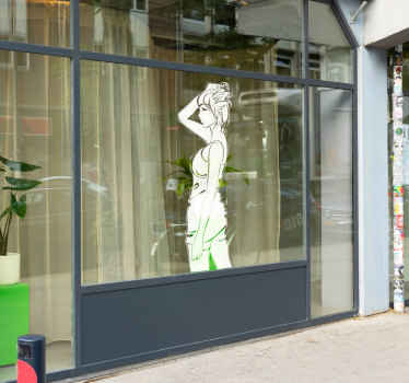 Fată de păr ține autocolant de perete - TenStickers