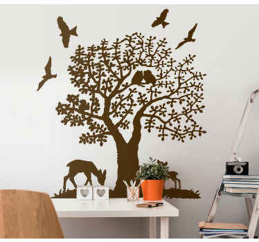 Tree with animal children bedroom wall sticker - TenStickers