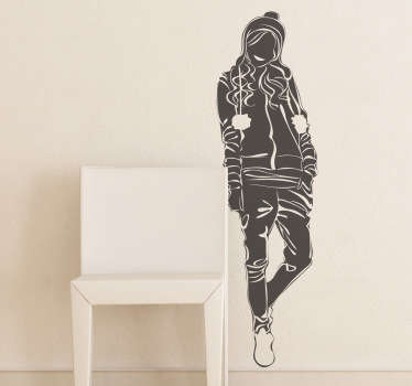 Casual Teenage Model Wall Sticker - TenStickers