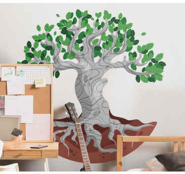 Drevo z vidnimi koreninami otroška stenska nalepka - TenStickers