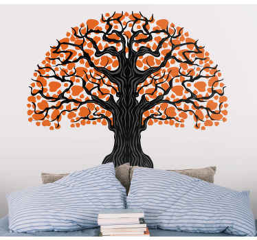 Nalepka drevo z oranžnimi listi - TenStickers