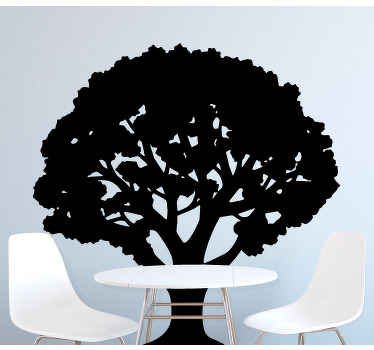 Black big tree design wall sticker for bedroom - TenStickers