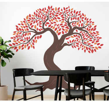 tree with red leaves  Wall sticker for Bedroom - TenStickers