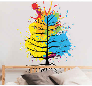 Wandtattoo Schlafzimmer Regenbogen-aquarell-baum-design - TenStickers