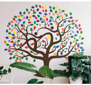 Vinilo para comedor Increíble árbol colorido - TenVinilo