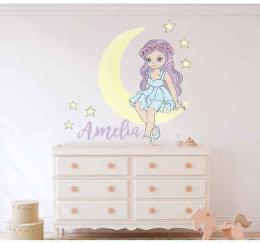 Autocolantes personalizáveis Princesa na lua - TenStickers