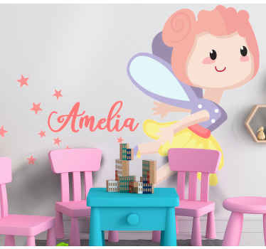 Söpö lentävä prinsessa seinätarrat lastenhuone - Tenstickers