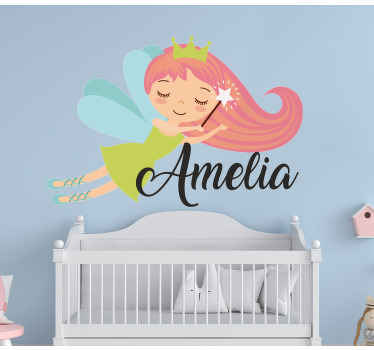 Autocolantes personalizáveis Princesa fada de cabelo rosa - TenStickers