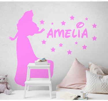 Sticker Personnalisé Petite princesse avec des étoiles - TenStickers