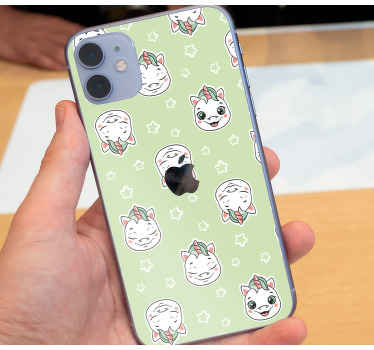 Grønne enhjørninger iphone klistermærke - TenStickers