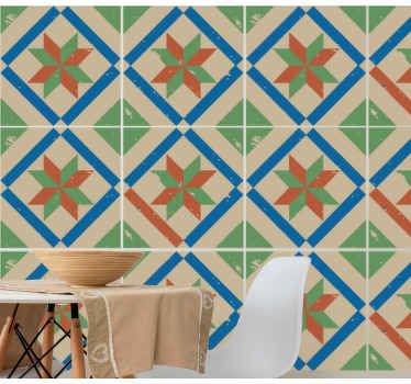 Moderne cement fliser design vægoverføringsbillede - TenStickers