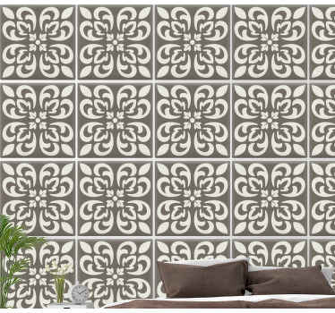 Deurstickers Gatsby zwart-wit cementtegels ontwerp - TenStickers