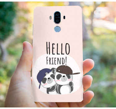 Söpö panda tekstillä Huawei tarrat - Tenstickers