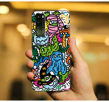 Sticker huawei Símbolos de colores divertidos - TenVinilo