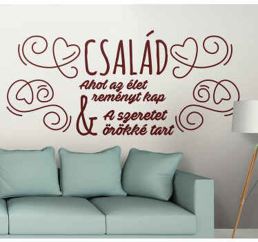 Elegáns design családi idézet szöveg matrica - TenStickers
