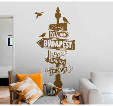 Városok budapest irány jelzők skyline matrica - TenStickers