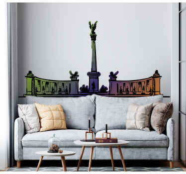 Budapest színes skyline fal matrica - TenStickers