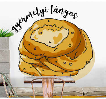 Lángos magyar étel falmatrica - TenStickers